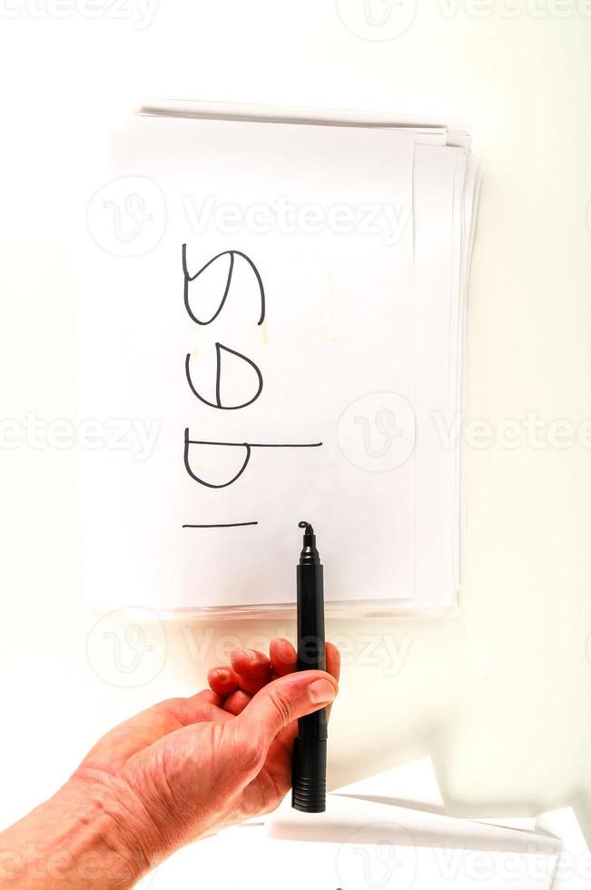 Hand drawing writing paper photo