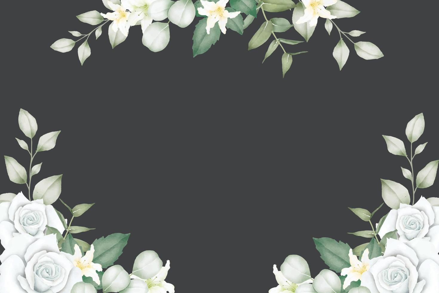 fondo floral rosas acuarela vector