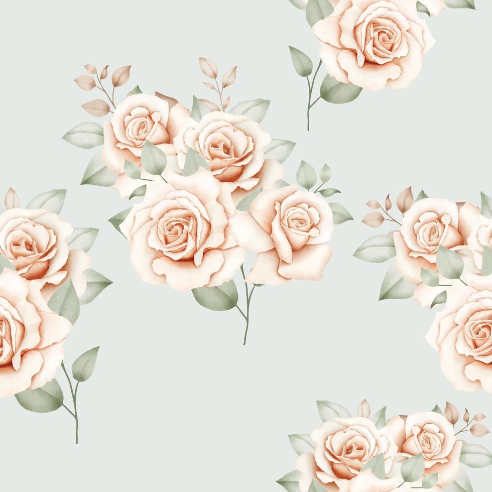 Elegant Floral Rose Seamless Pattern watercolor vector