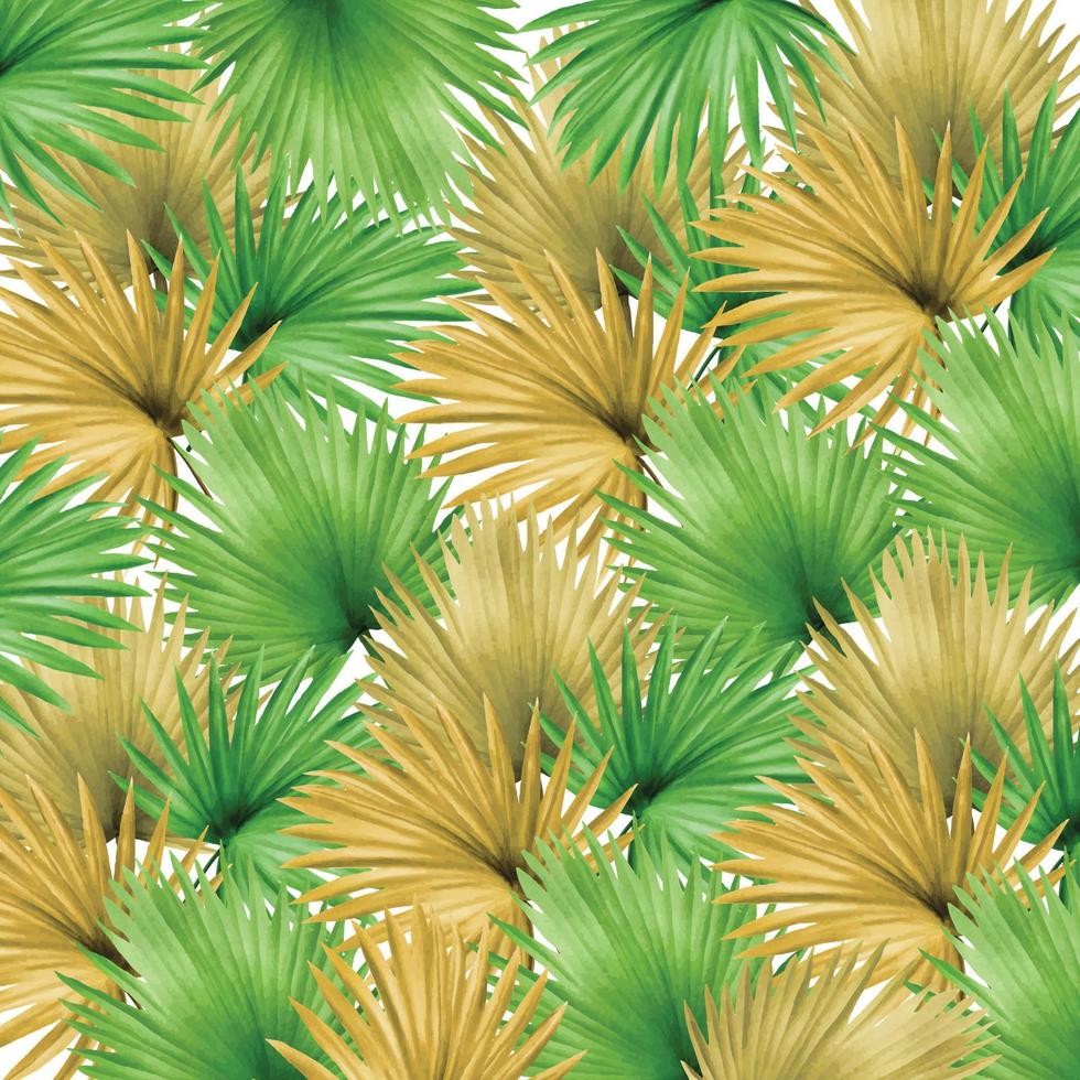 Seamless Pattern Tropical Leaf Watercolor vector