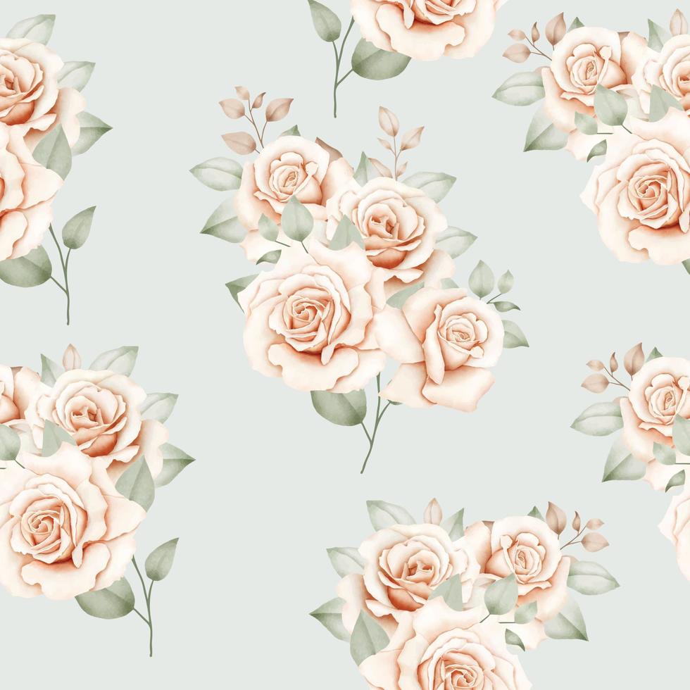 Elegant Floral Rose Seamless Pattern watercolor vector