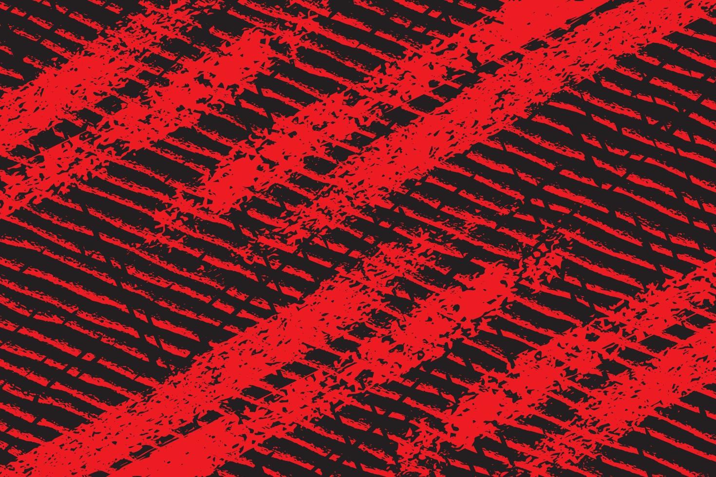 Red and black diagonal stripe line texture with distressed grunge detailed background vector