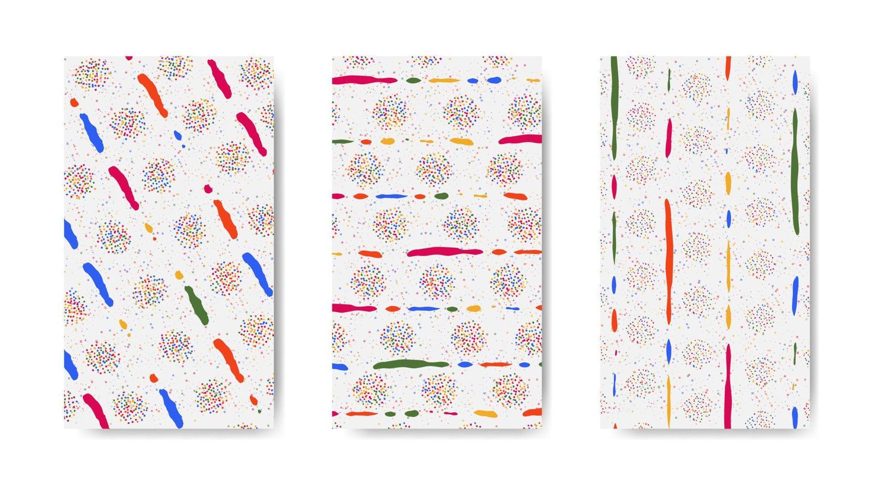 Abstract colorful seamless pattern with paint marks, traces, smudges, scribble on white background vector