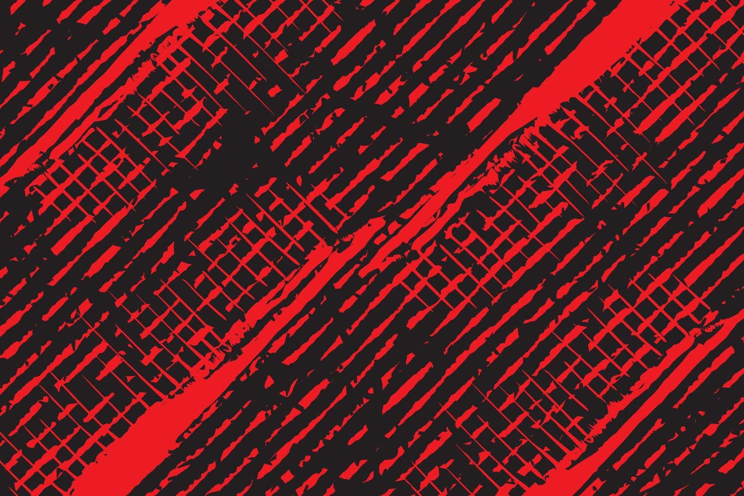 Red and black diagonal stripe line texture with distressed grunge detailed background vector