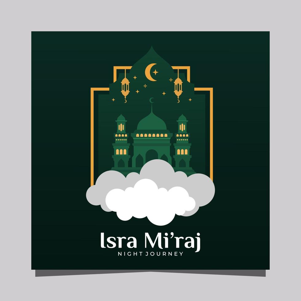 Vector gradient isra mi'raj illustration poster