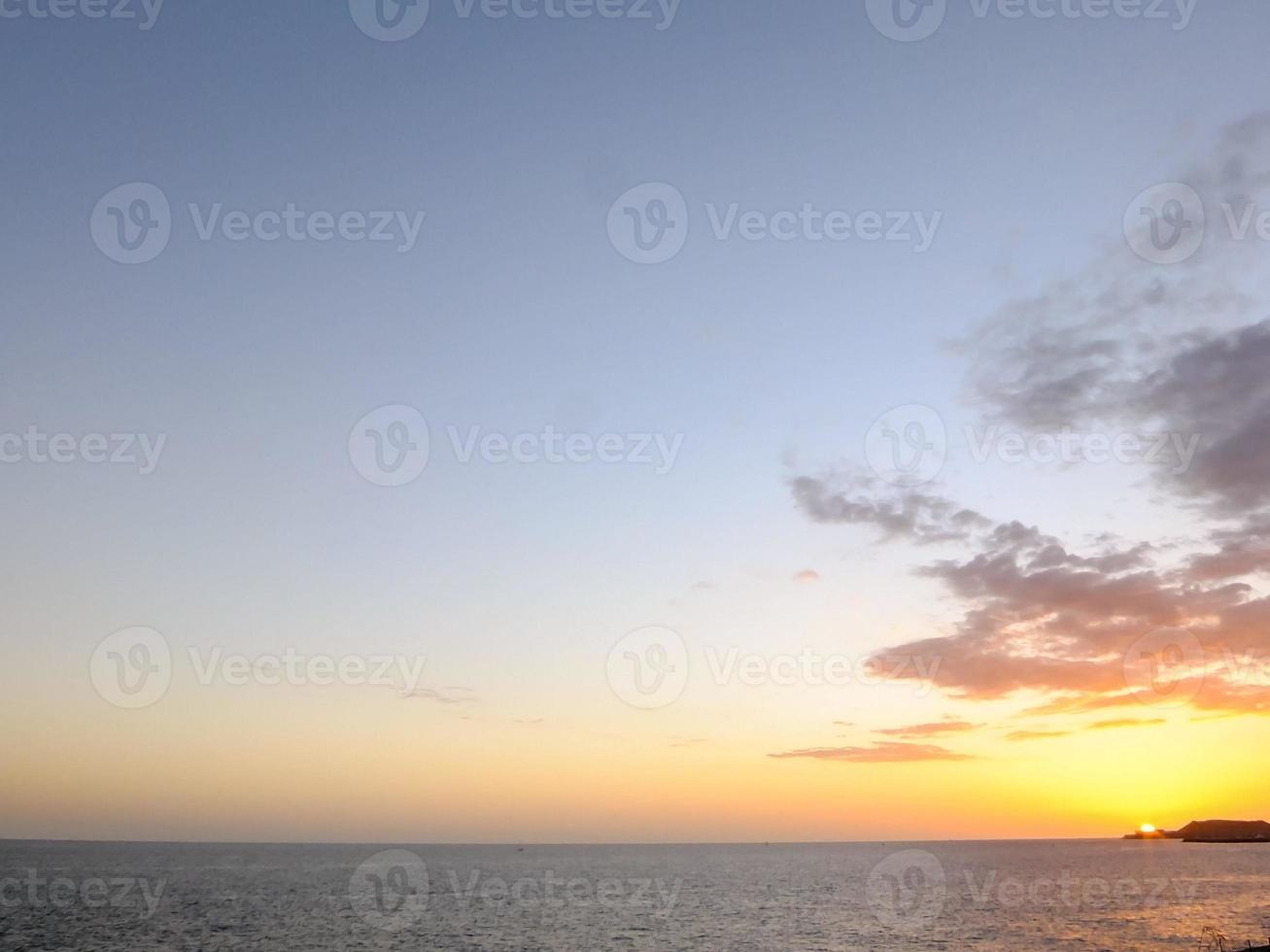 The Atlantic Ocean at the Canary Islands at sunset photo