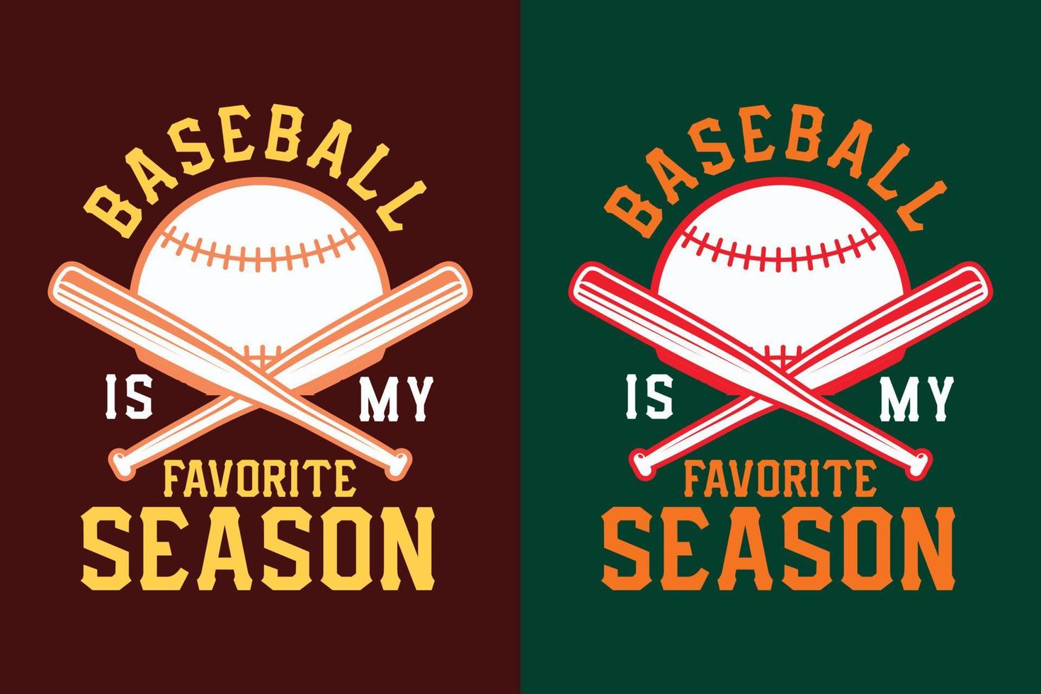 Baseball is my favorite season typography lettering t shirt design vector