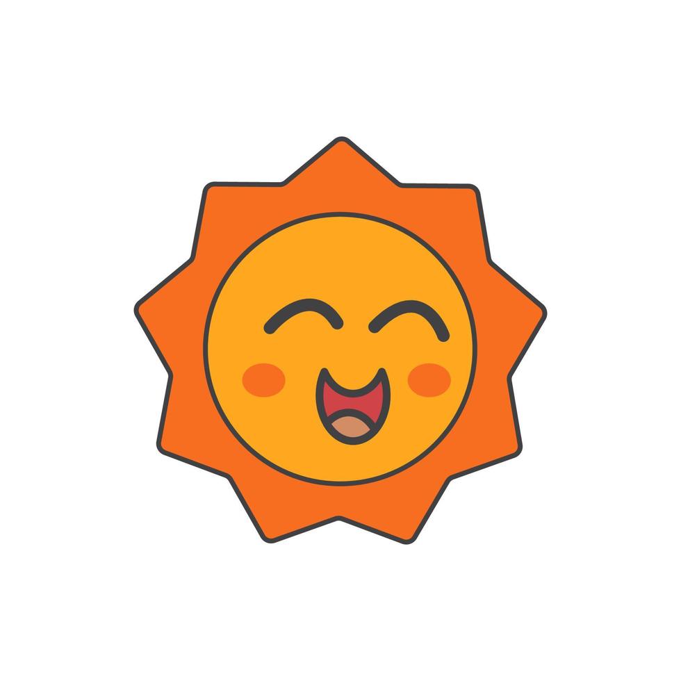 Illustration vector graphic of smiling sun cute