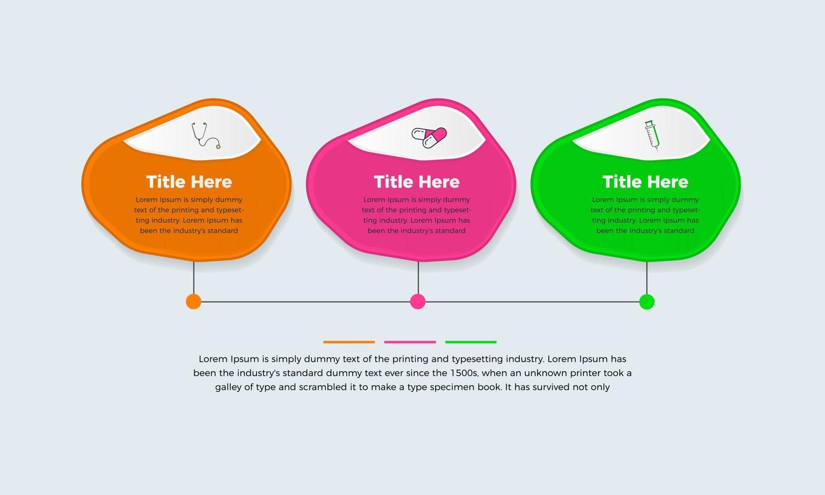 3 Options Modern Infographic, Medical infographic or medicine infographic template vector