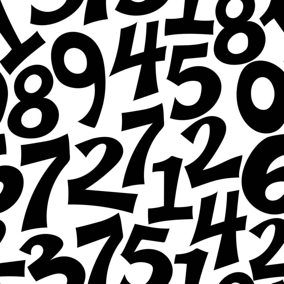 Black and white number pattern background vector