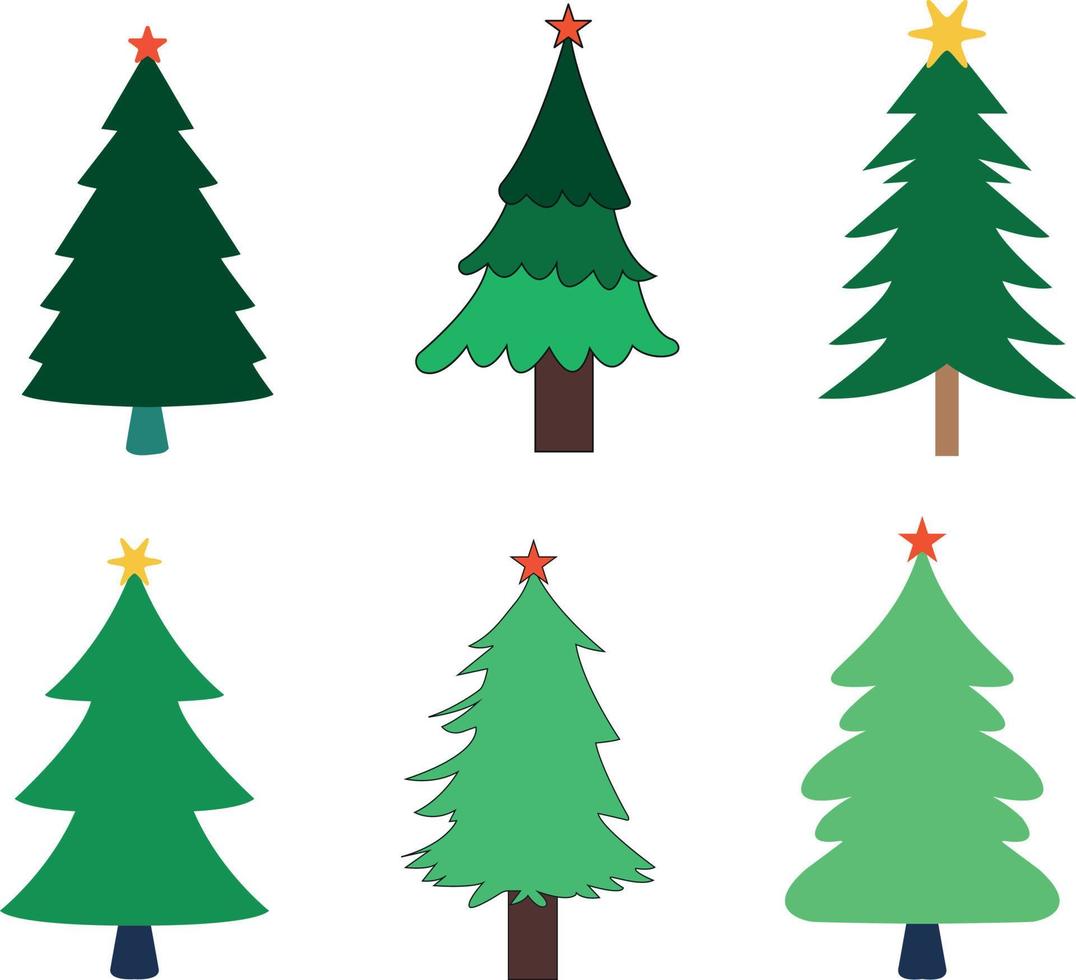 Christmas Tree vector editable set