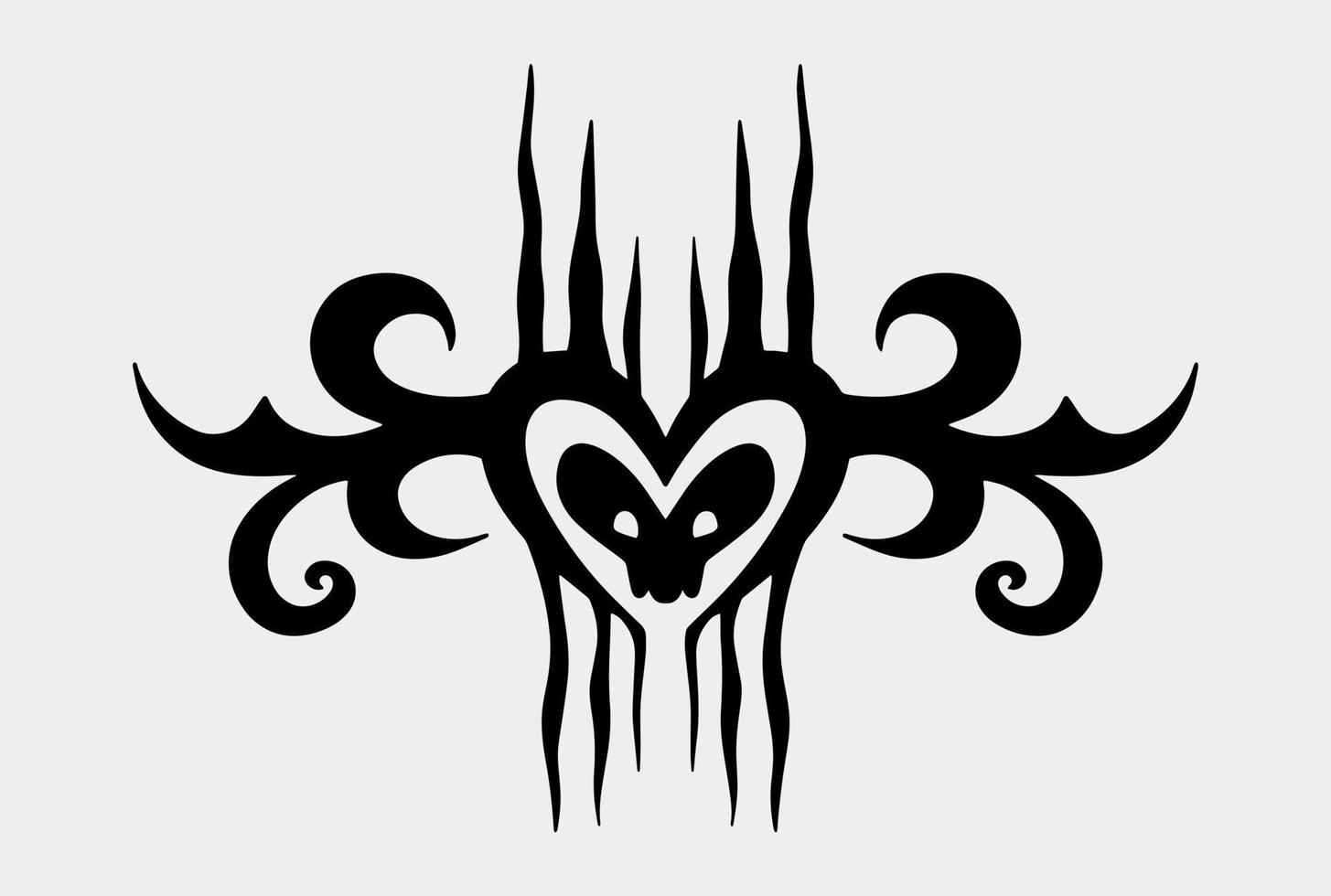 Goth Tattoo with skull. Dark aesthetic print for t-shirt, sweatshirt, and poster. Nostalgia for 00s concept vector