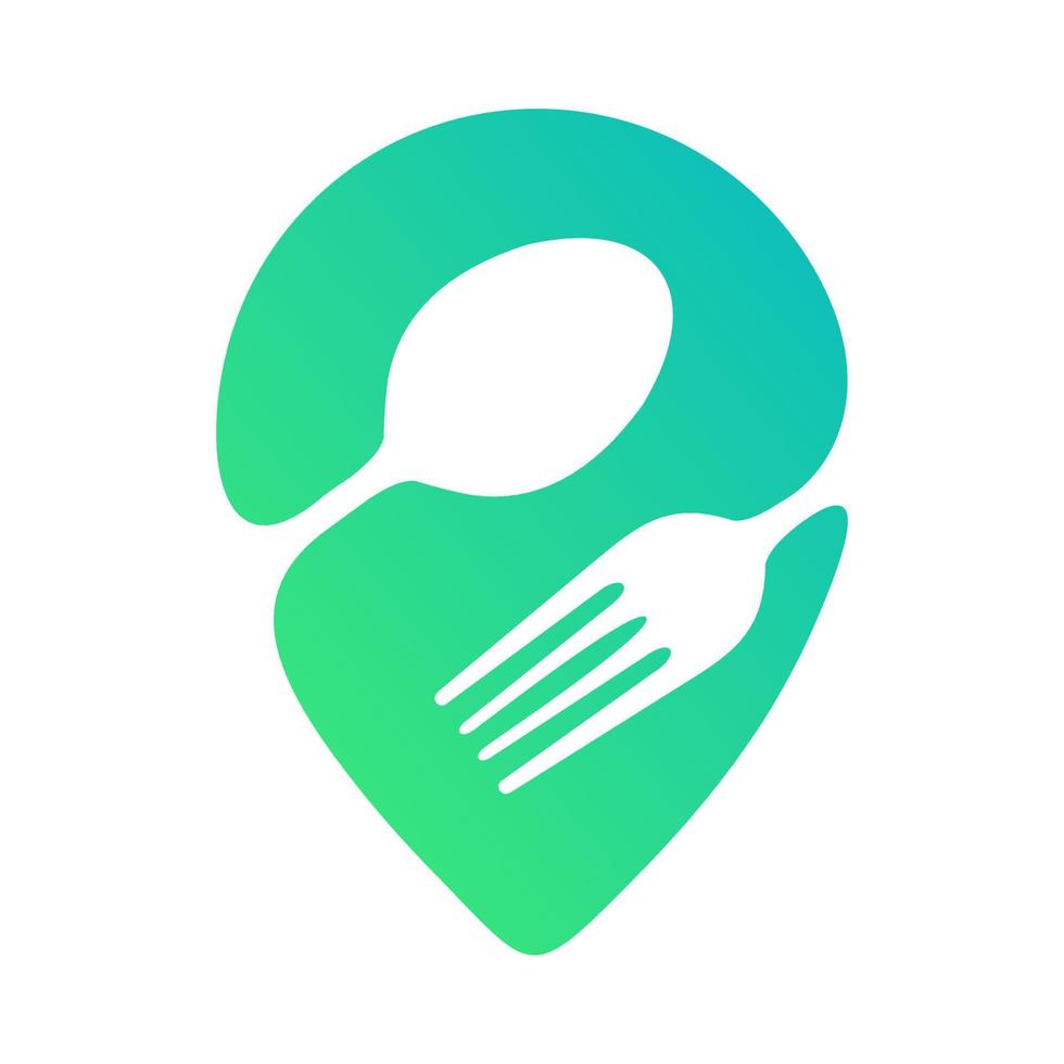 Simple restaurant location logo vector
