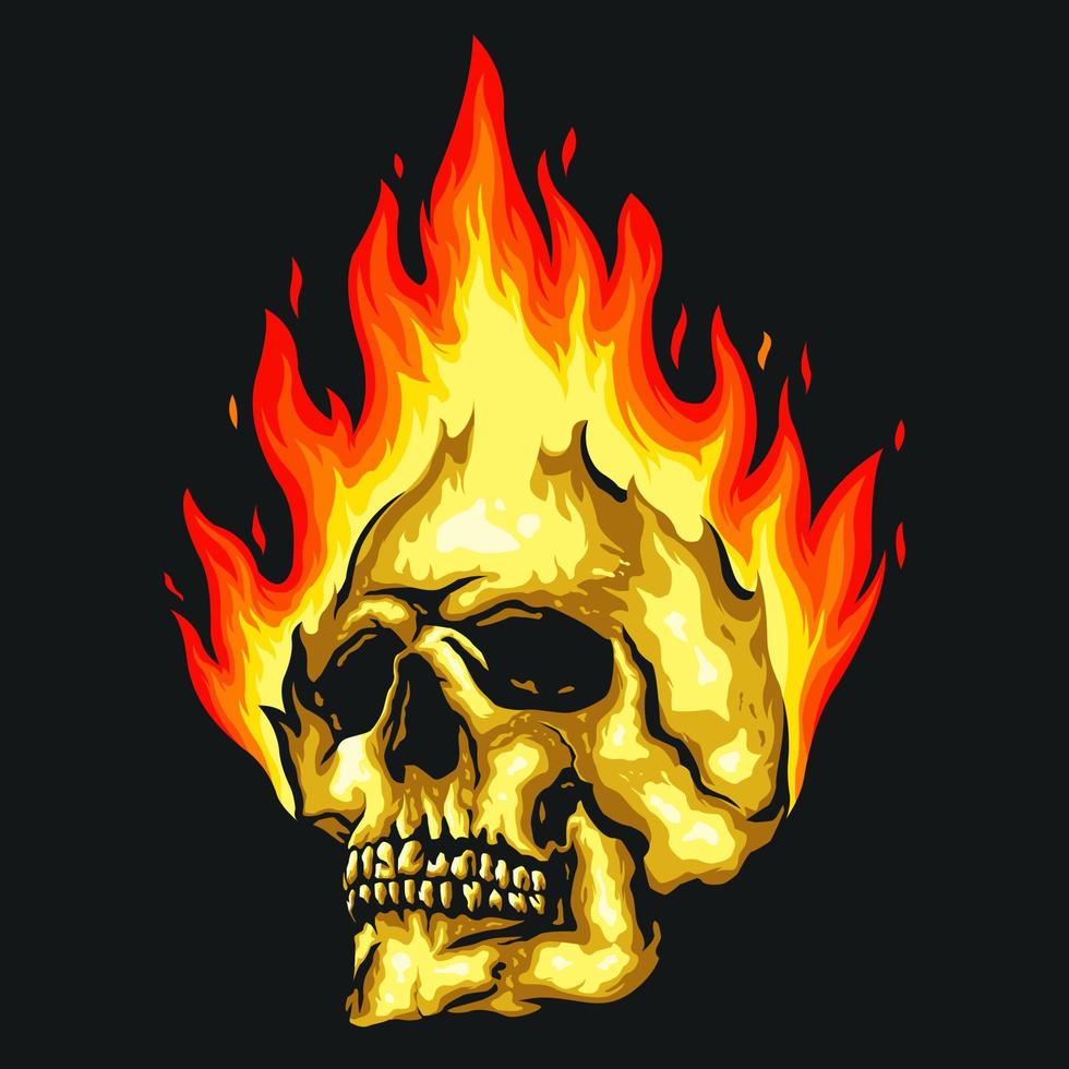 Skull fire vector illustration