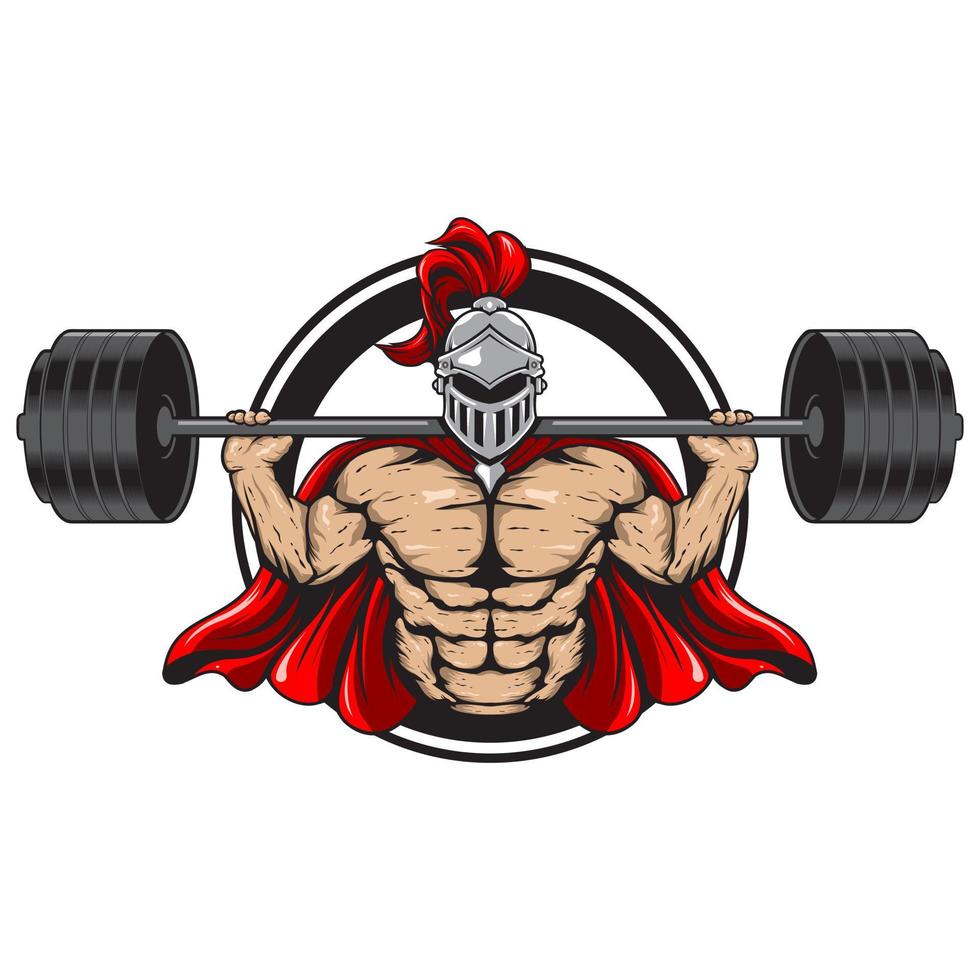 ilustración de logotipo de fitness de mascota espartana vector