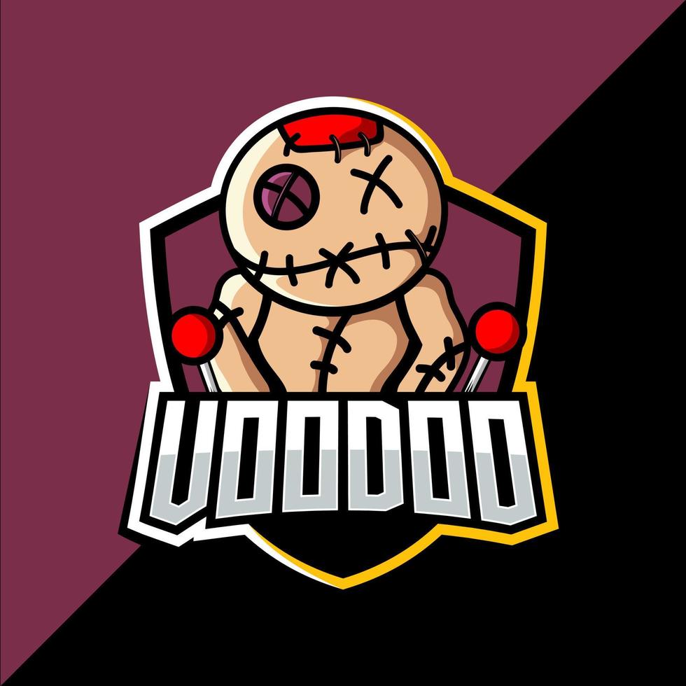 diseño de logotipo de mascota voodoo esport vector
