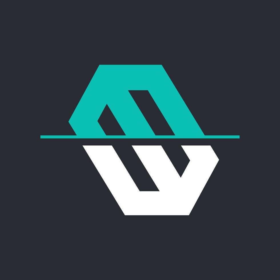 Simple M and W logo vector design illustration