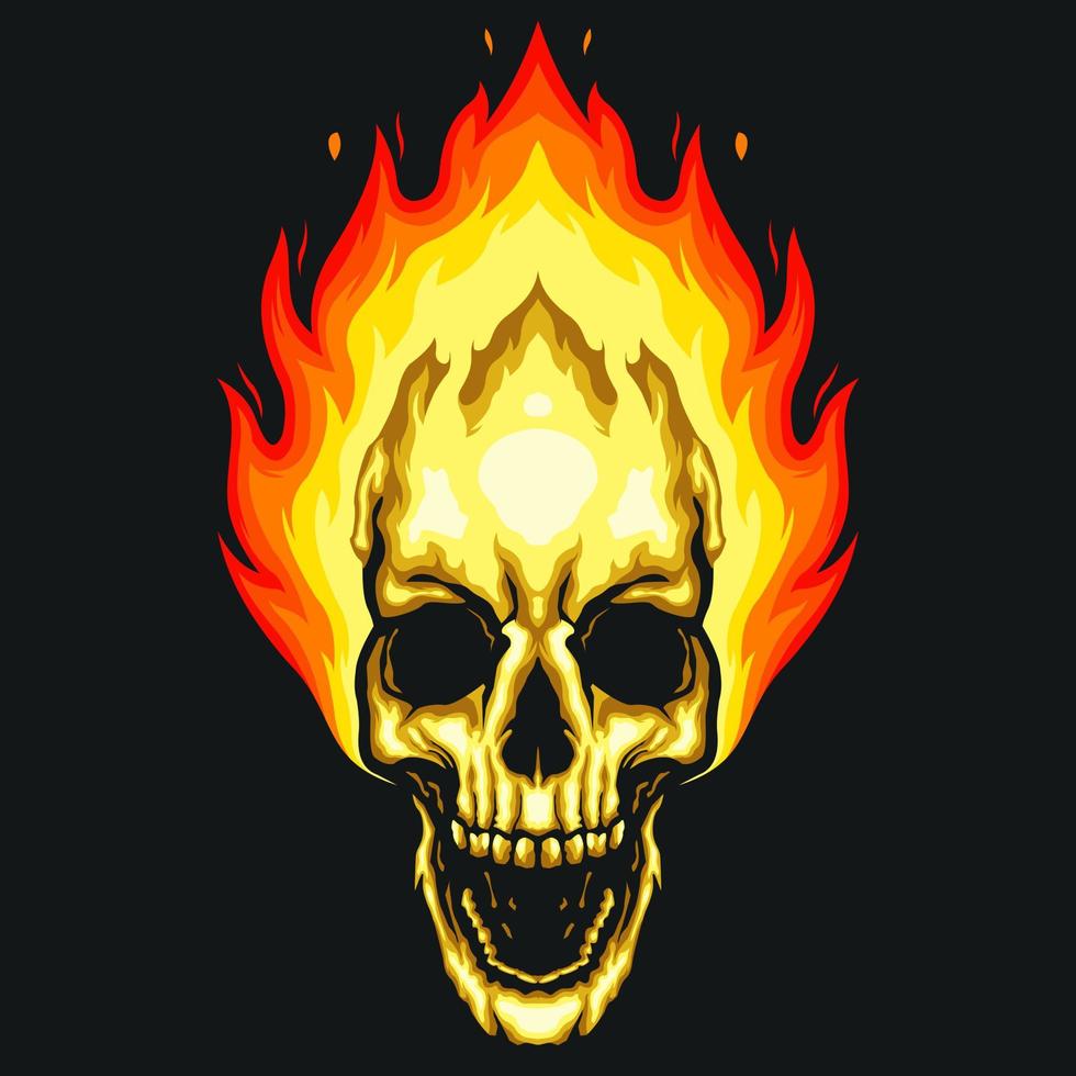 Skull fire vector illustration