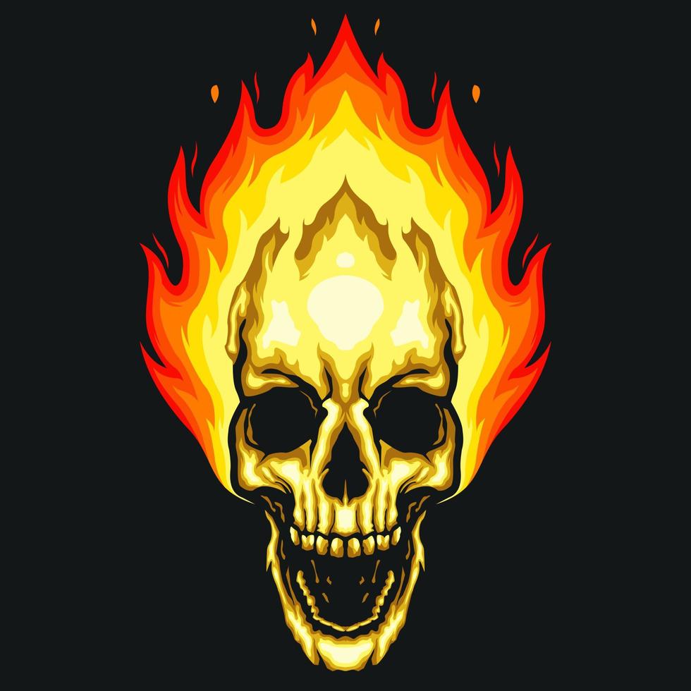 Skull fire vector illustration