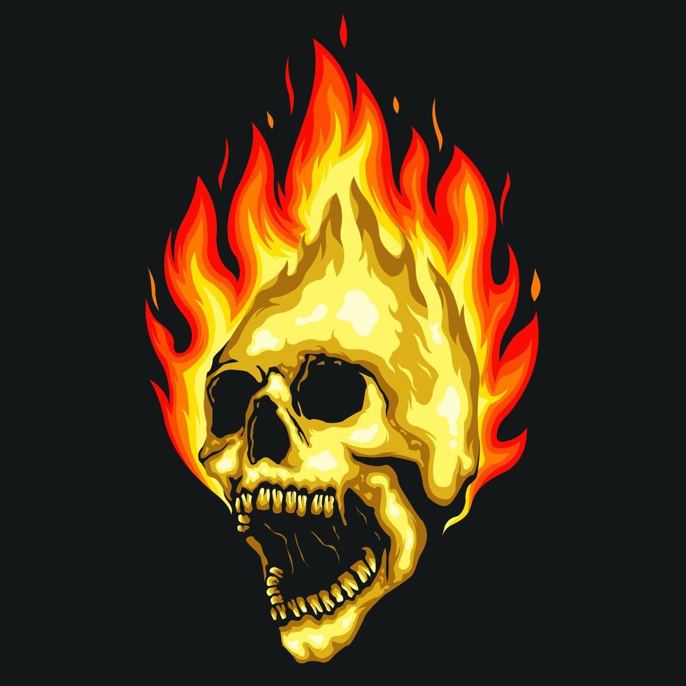 Skull fire vector illustration
