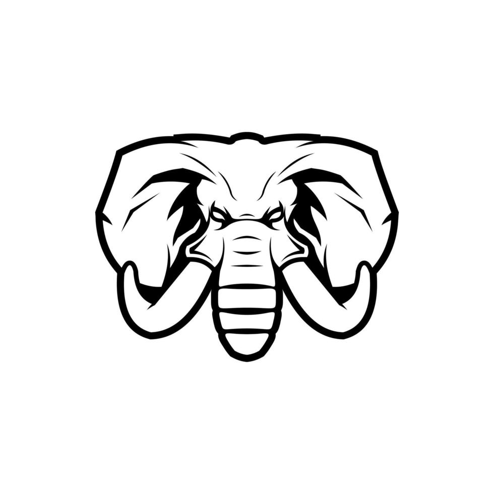 ilustración de cabeza de elefante vectorial vector