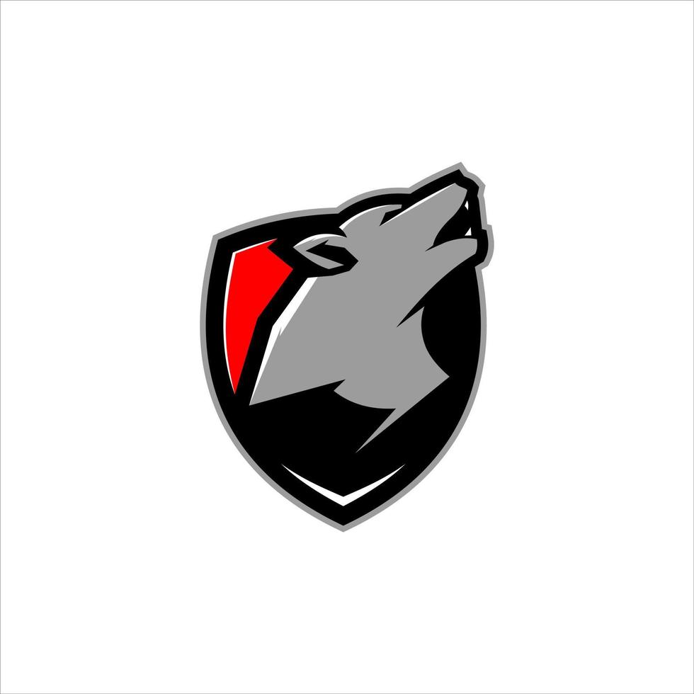 ilustración de logotipo de seguridad de lobo vector