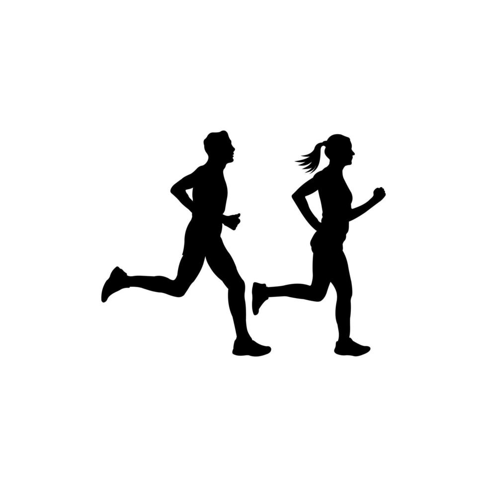 mujeres y hombres corren deportes de carrera vectorial vector
