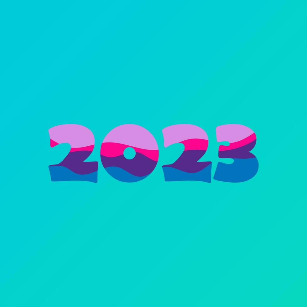 New year 2023 wave colorful design good for mockup, print, design, wallpaper, sosial media, background vector