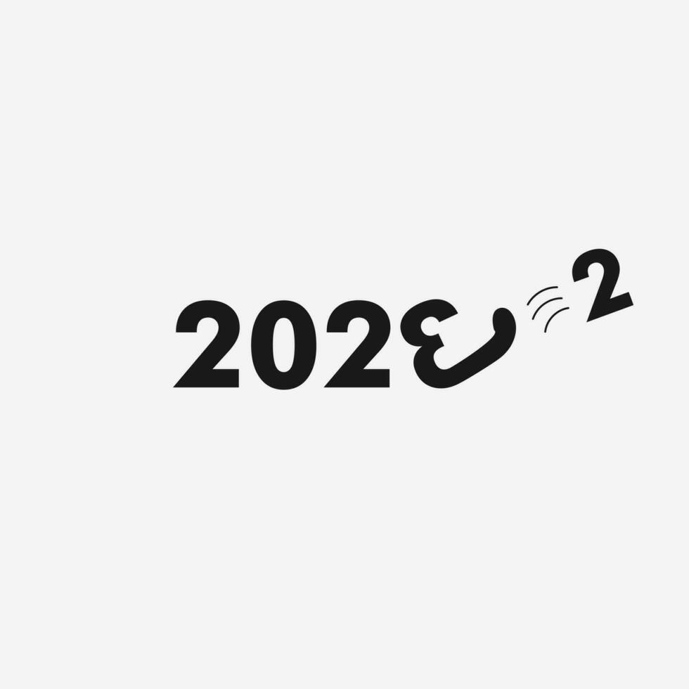 cambio de vector año 2022 a 2023, el número 3 patea el número 2 bueno para maqueta, impresión, diseño, papel tapiz, medios sociales, fondo