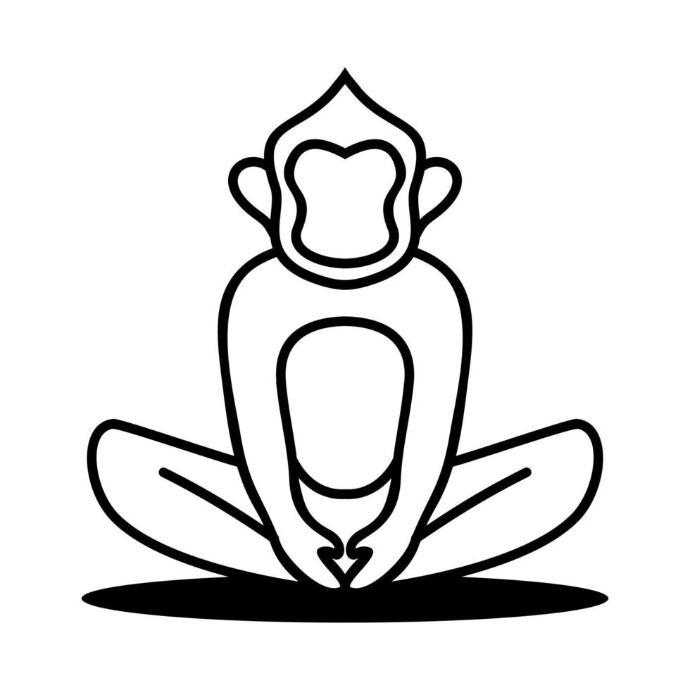 logotipo de mono simple sentado relajado vector