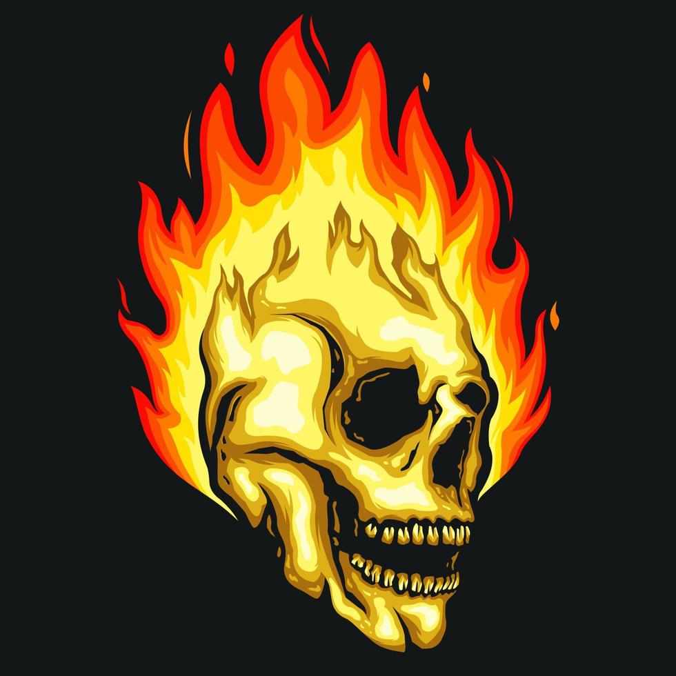 Skull fire vector illustration
