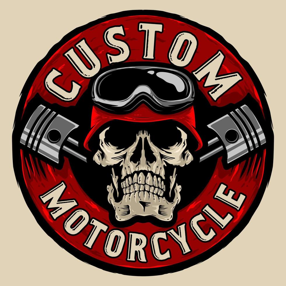 Skull bikers custom illustration vector
