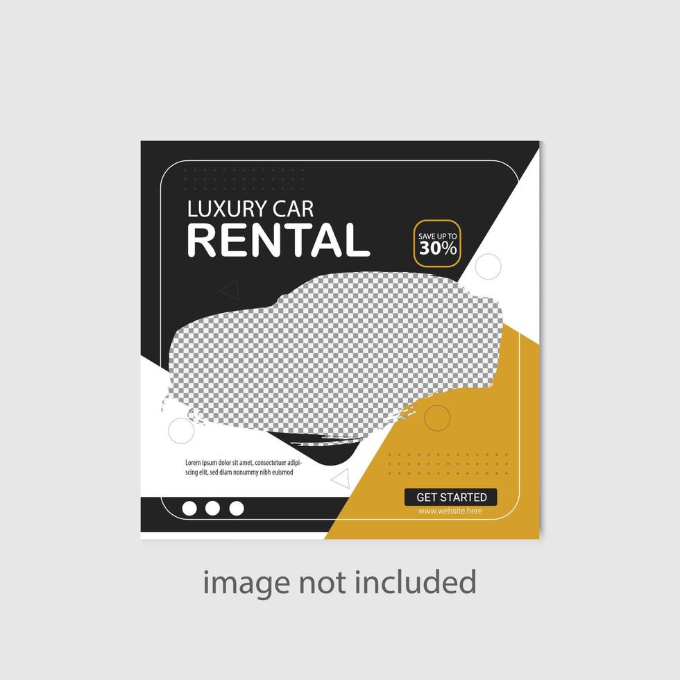 Car rent social media sale banner or Instagram post promotion template design vector