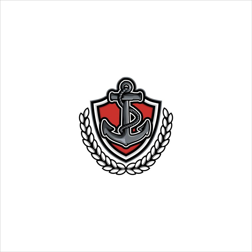 sea anchor emblem illustration vector
