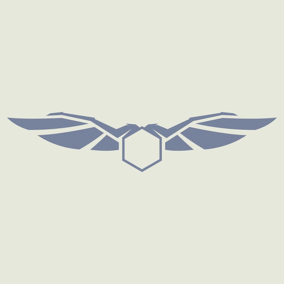 simple wing logo for nameplate vector