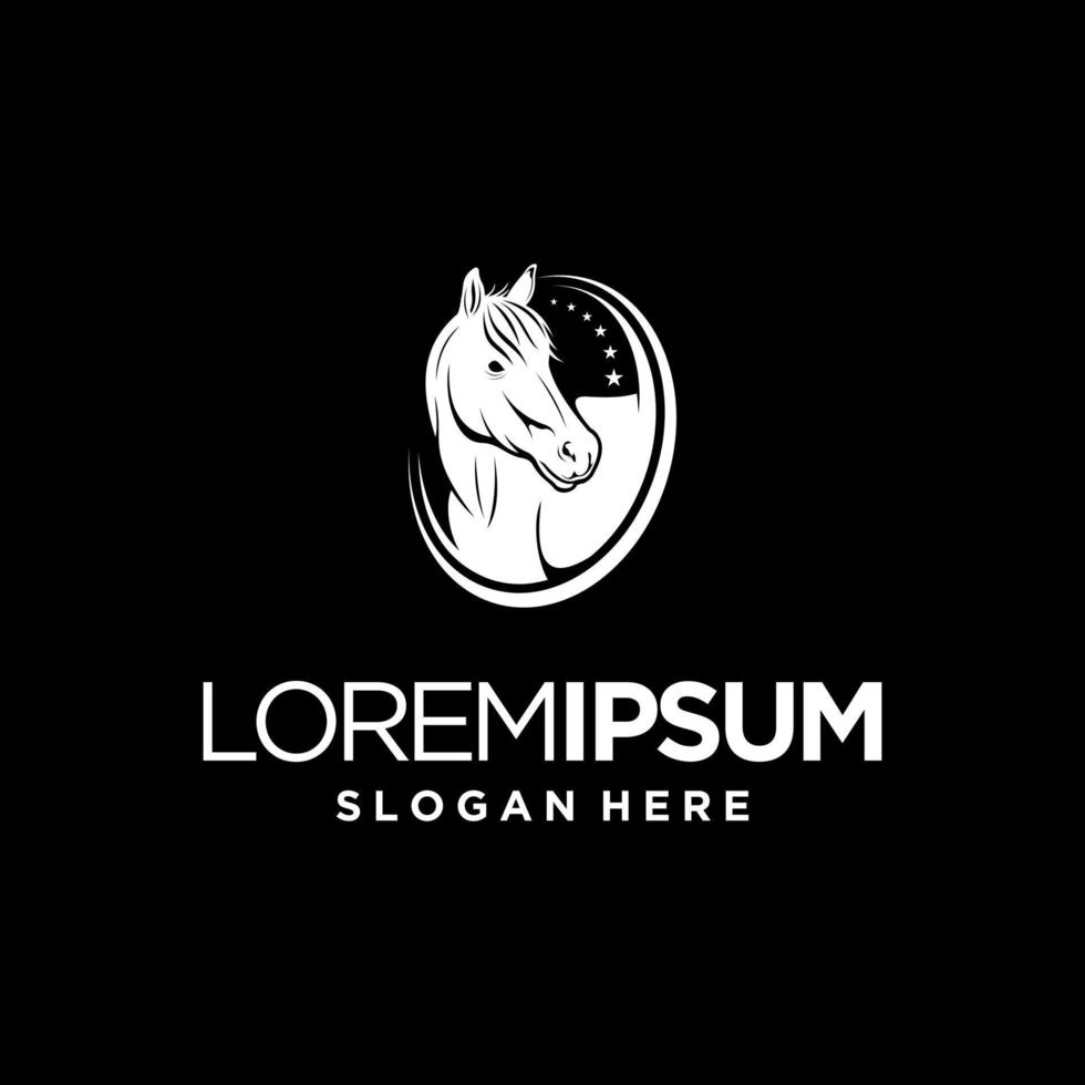 vector horse head logo illustration