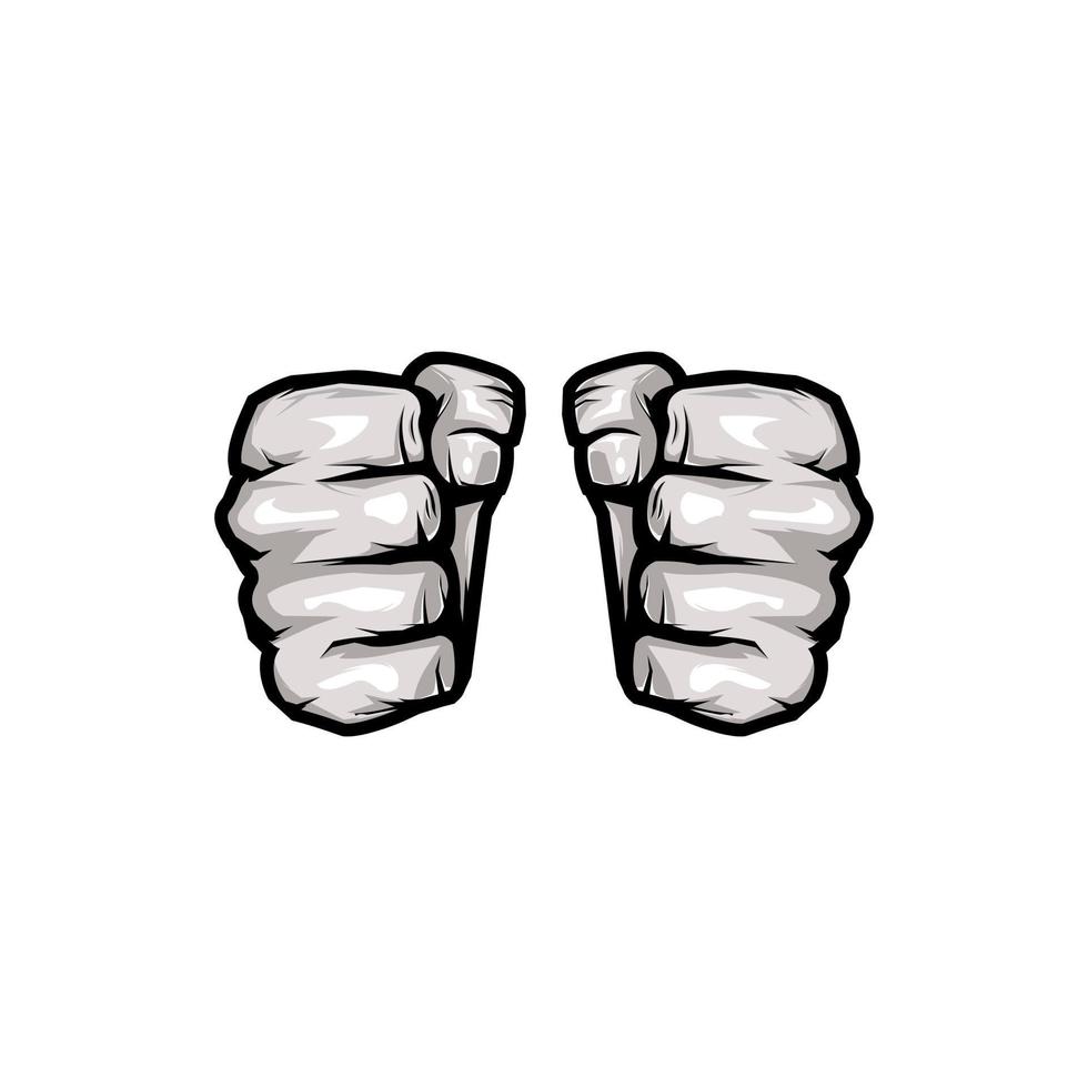 two-handed fist logo illustration vector