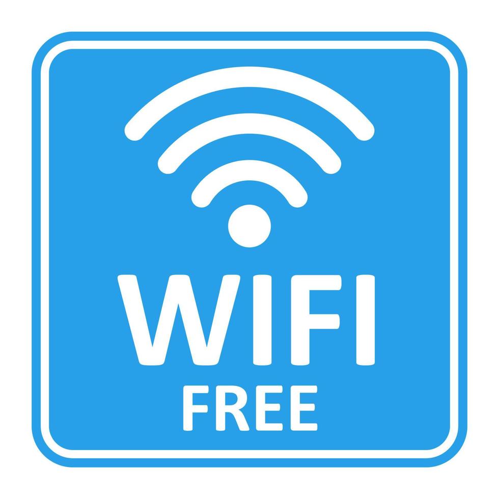 wifi free zone blue color wireless stickers design icon connection hotspot area vector