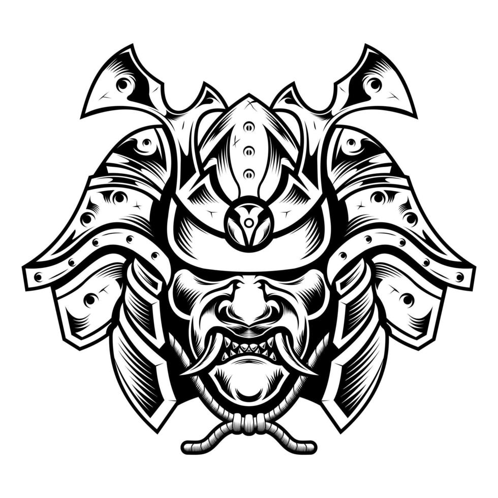 traditional japanese ninja warrior mask vector illustration