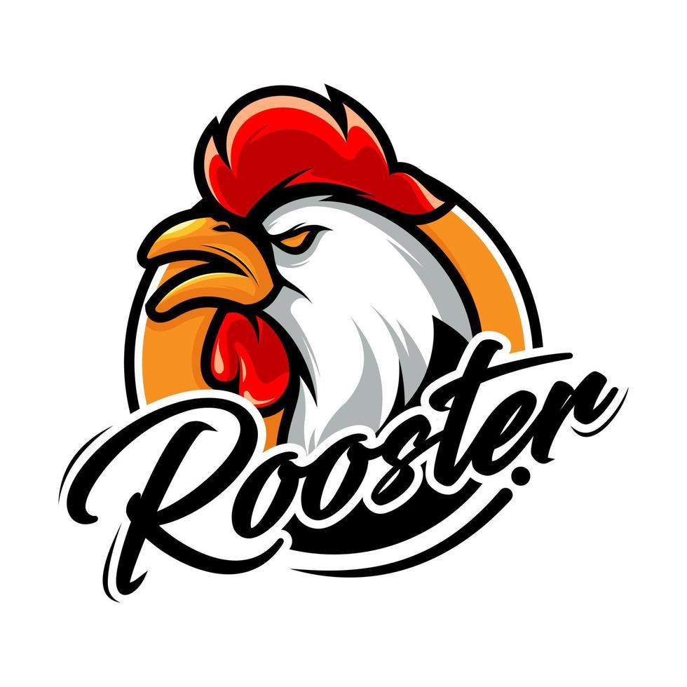 Rooster head logo design vector