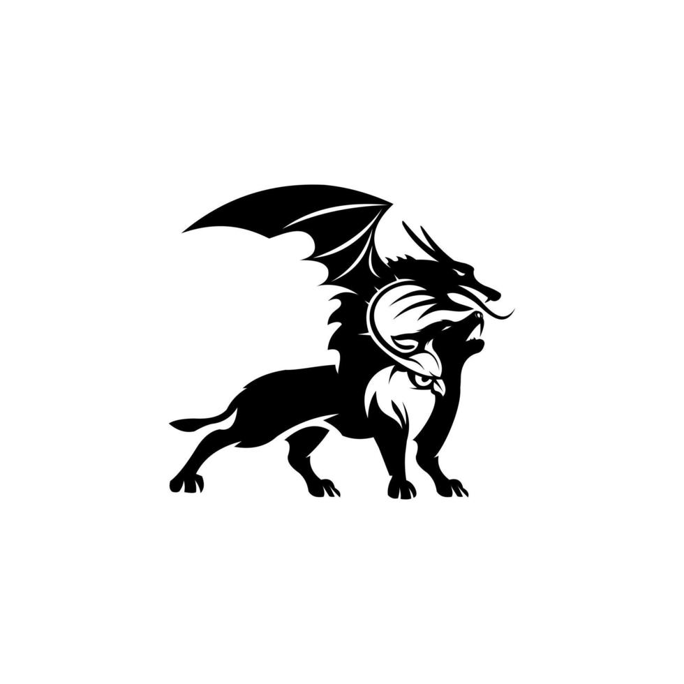 wolf, dragon and owl vector illustration