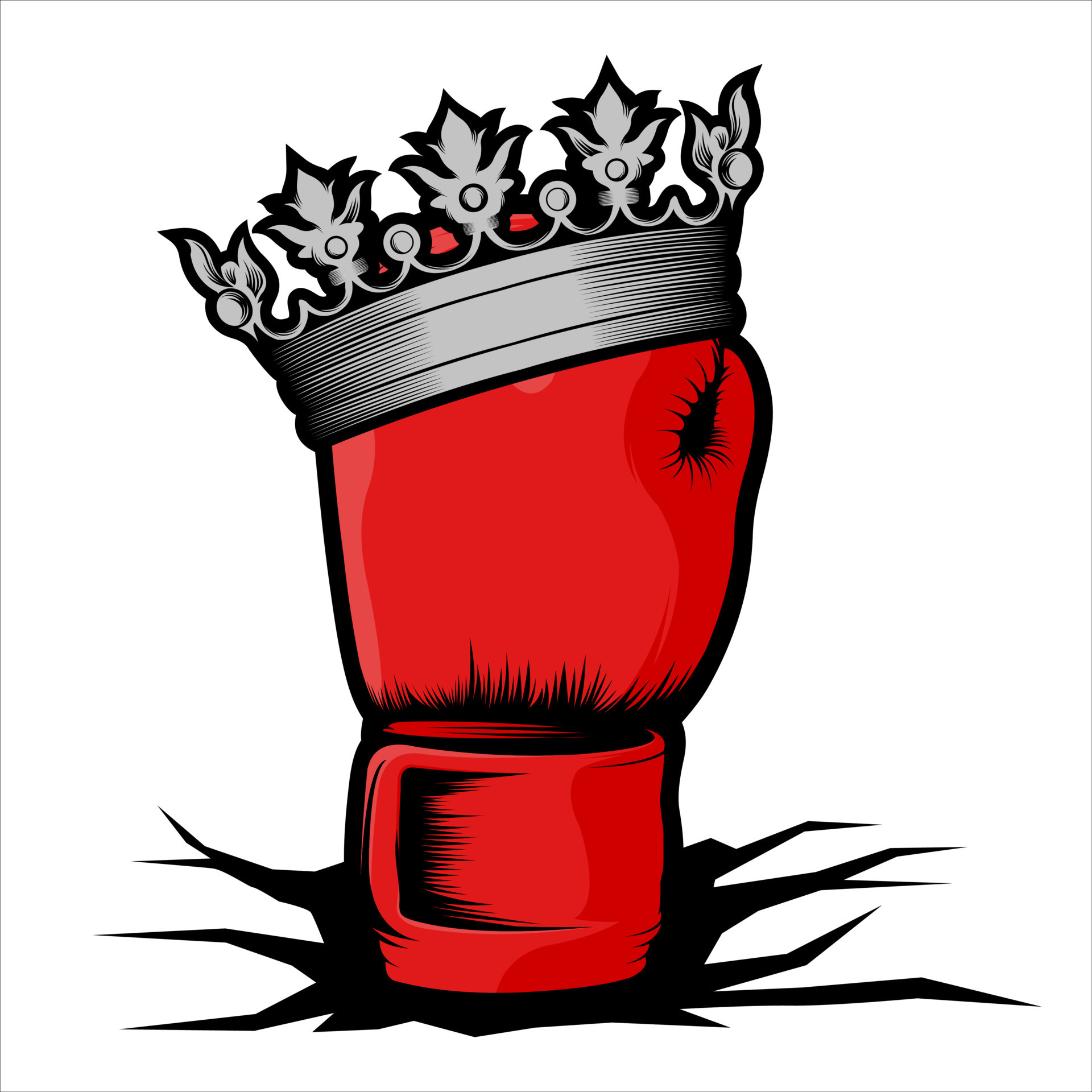 Vector crowned boxing gloves illustration 15733757 Vector Art at Vecteezy