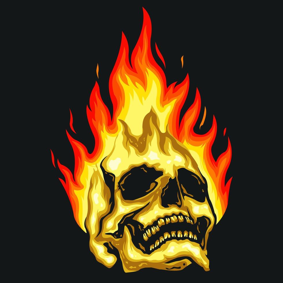 Skull fire vector illustration