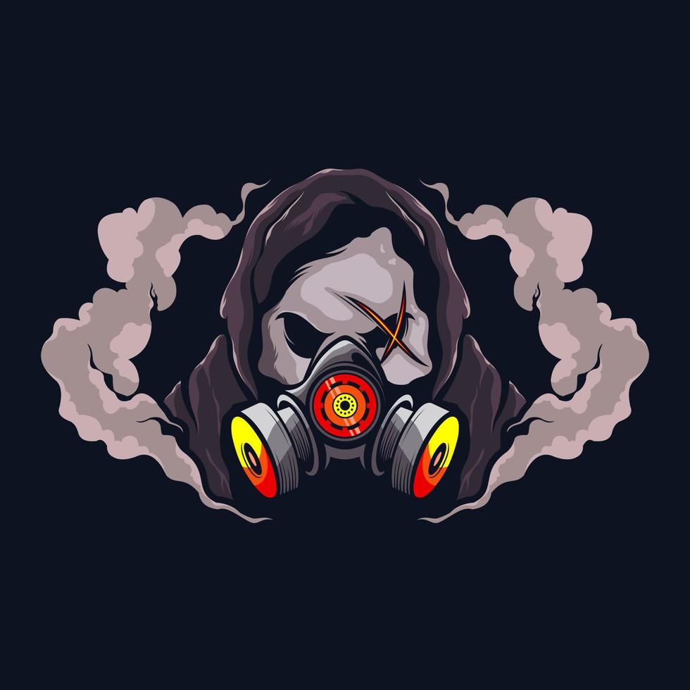 skull with gas mask Premium Vector