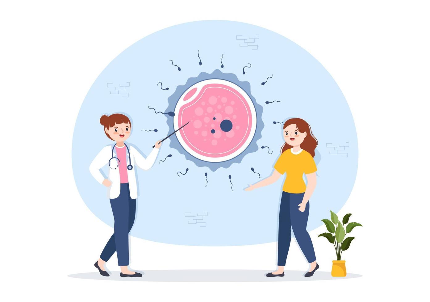 clínica de fertilidad sobre tratamiento de infertilidad para parejas y maneja programas de fertilización in vitro en dibujos animados planos dibujados a mano ilustración de plantillas vector