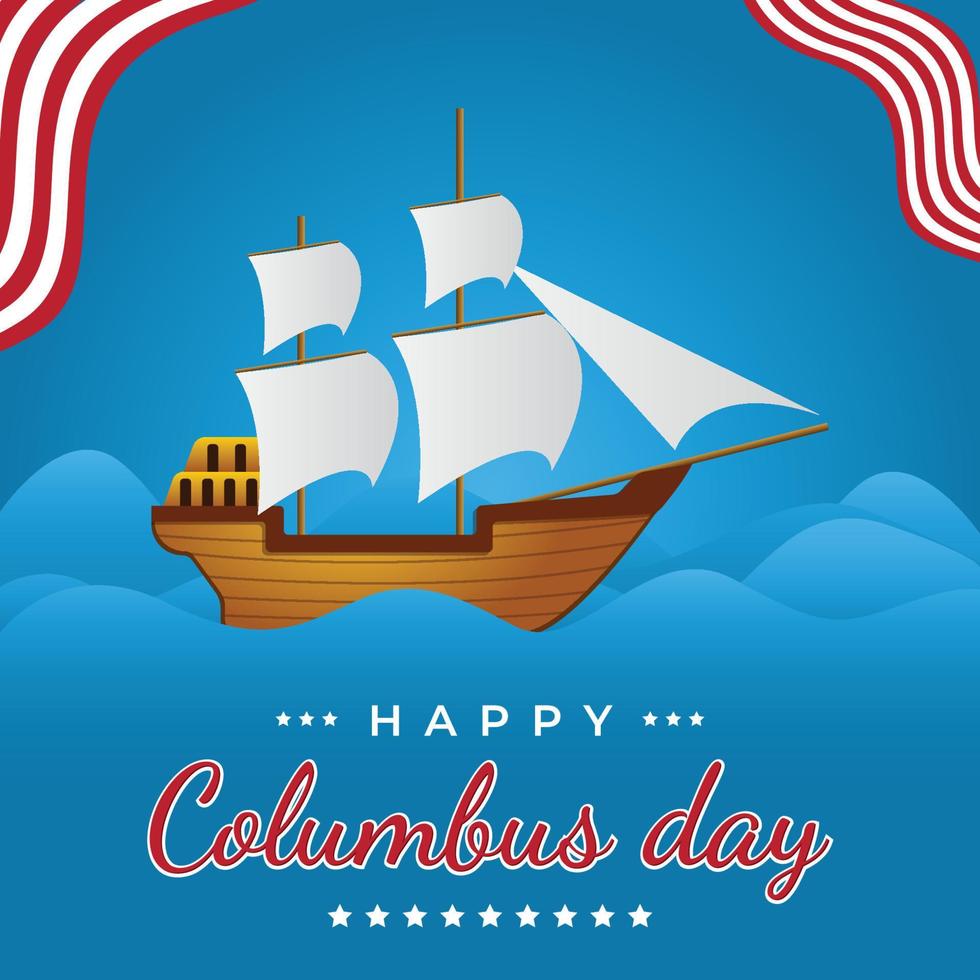 Vector Illustration of Columbus Day Free Vector