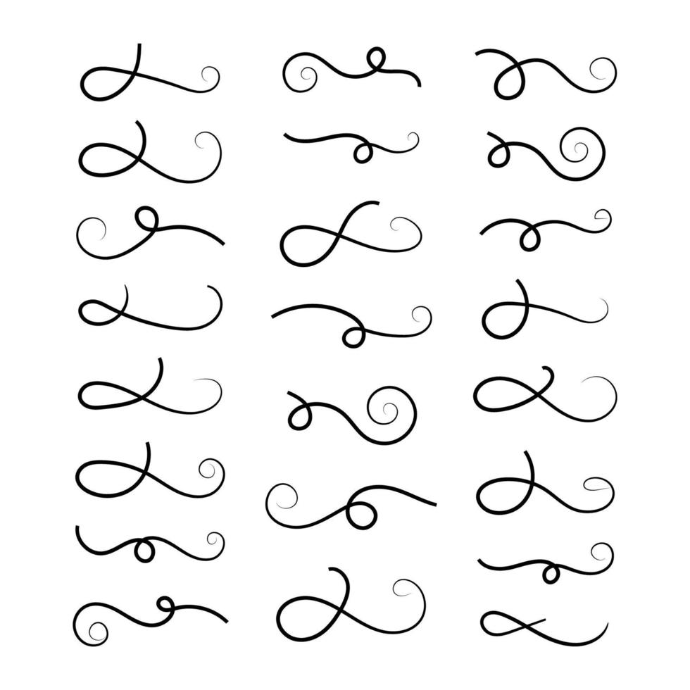 Text tail Swoosh calligraphy font style Decorative Elements Text Ornaments curly swings swashes Flourishes Swirls vector