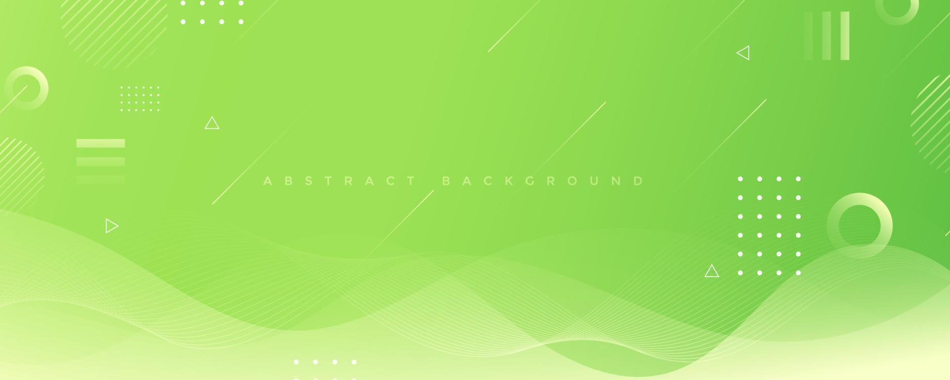 Banner background. colorful, bright green gradation with wave elements vector