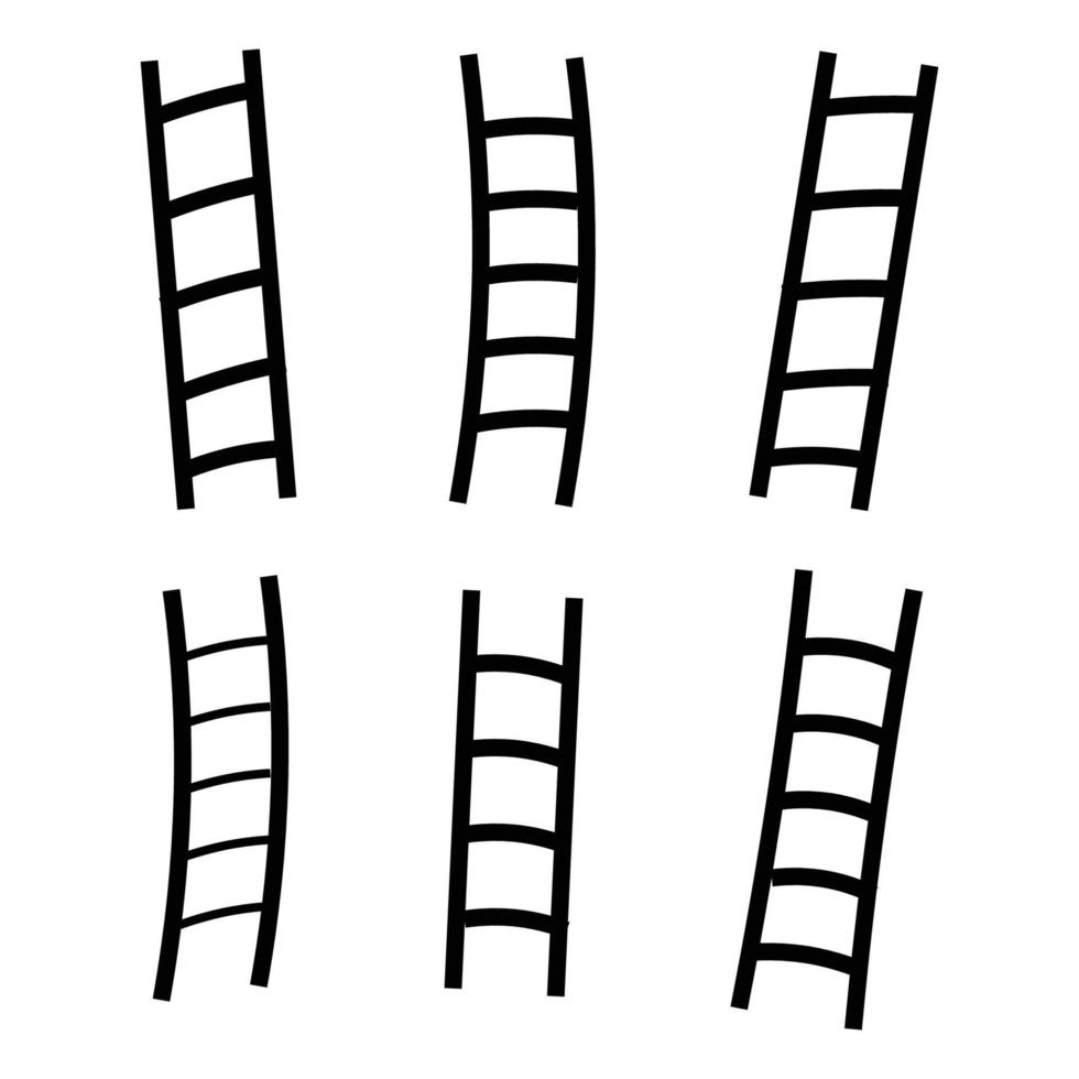 set of ladder icon Ladder illustration symbol ladder Flat style ladder silhouette vector