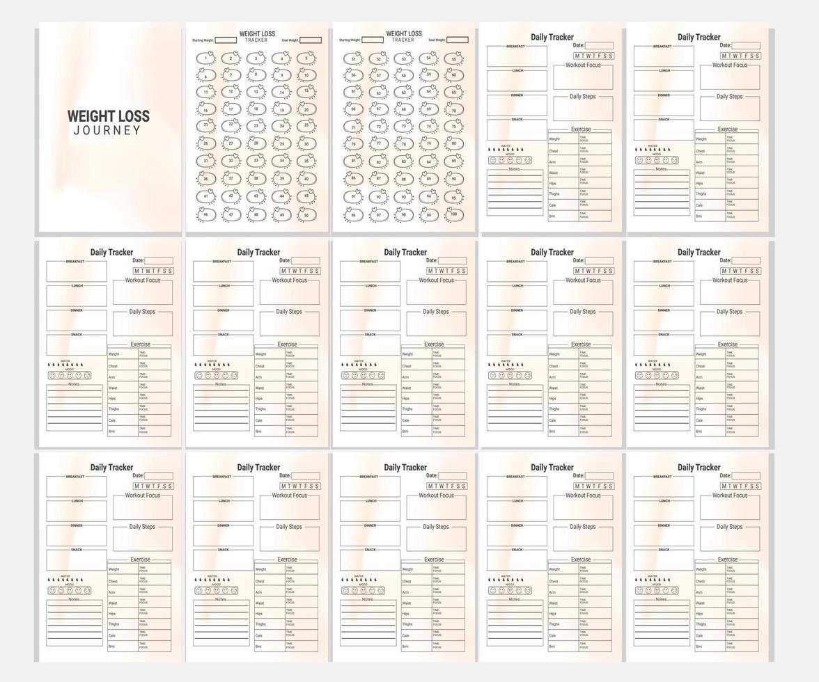 weight loss journal vector